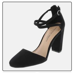 Christian Siriano Women's Kam Black Criss-Cross Pump Heel Shoes 11 Medium